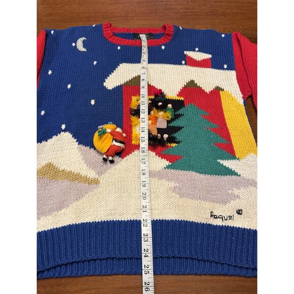 Raquel’s Collection Vintage Ugly Christmas Sweater 3D Santa Clause - Picture 7 of 11